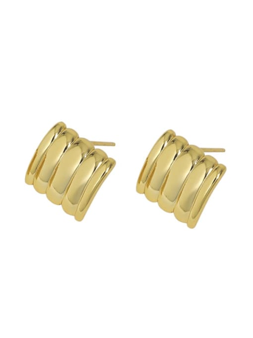 18K gold [with pure Tremella plug] 925 Sterling Silver Geometric Vintage Stud Earring